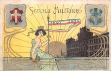 ITALY SCUOLA MILITARY 1859-1903 ARTIST SIGNED L. GARIBALDI ART NOUVEAU POSTCARD