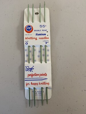 Boye knitting needles double point sz 0, 7  long aluminum green