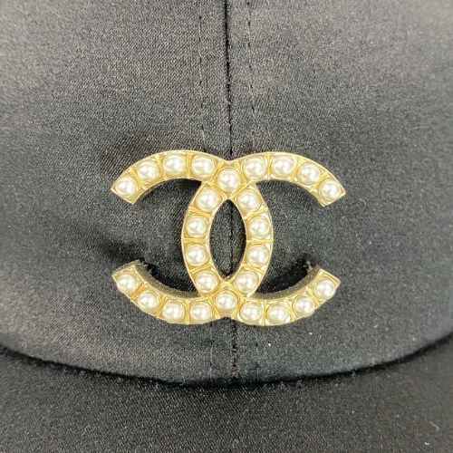 AUTH CHANEL BASEBALL CAP AA9129 SILK BLACK FREE SIZE AUTH CHANEL BASEBALL CAP AA9129 SILK BLACK FREE SIZE