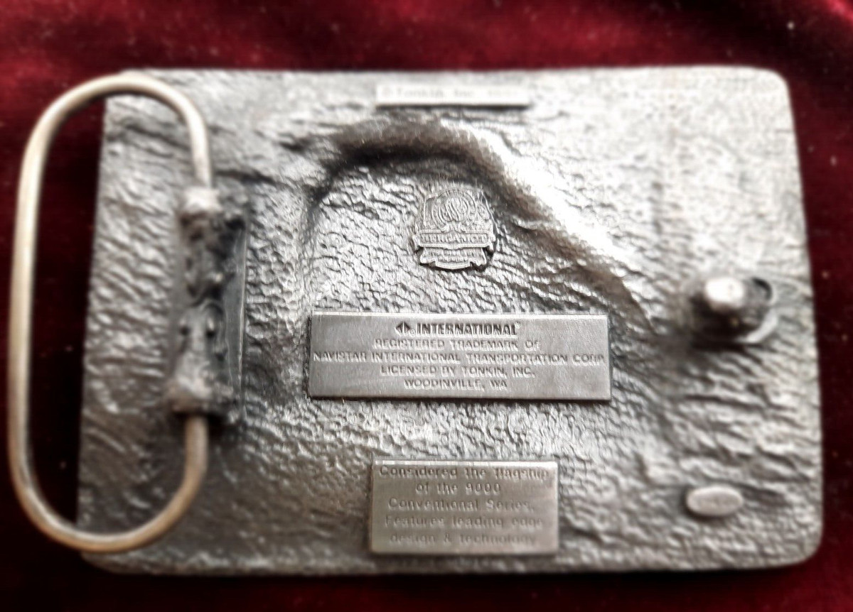 Vtg 1991 Tonkin International Belt Buckle Navistar Semi Truck Bergamot S-420 View 4