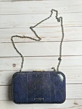 Rebecca Minkoff Purple Snake Skin Texture Sample Clutch sholder bag chain