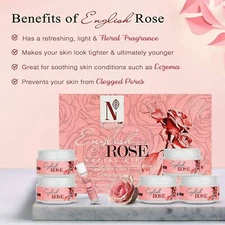 NutriGlow NATURAL'S English Rose Facial Kit- 6-Pieces Skin Care Set 250gm+10ml