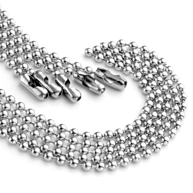 5x 22"30" Stainless Steel Sterling Silver Ball Bead Chain Necklace for