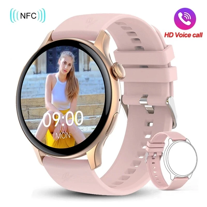 Comprar SACOSDING 2023 Nuevo reloj inteligente NFC para hombres, siempre  muestra reloj inteligente redondo, relojes de llamada Bluetooth, pulsera de  Fitness para hombres y mujeres, esfera de reloj personalizada