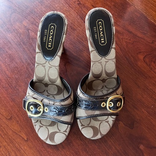 coach heeled sandals signature Gem