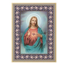 Sacred Heart Jesus Italian Wood Plaque, 6" x 8", Made in Italy, Wall Hanging