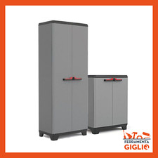 Armadio da esterno interno in plastica basso alto portascopa resina 2 ante