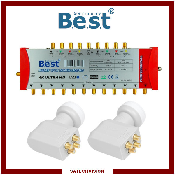 Multiswitch 9/12 BSMS pour distribuer deux satellites sur 12 prises