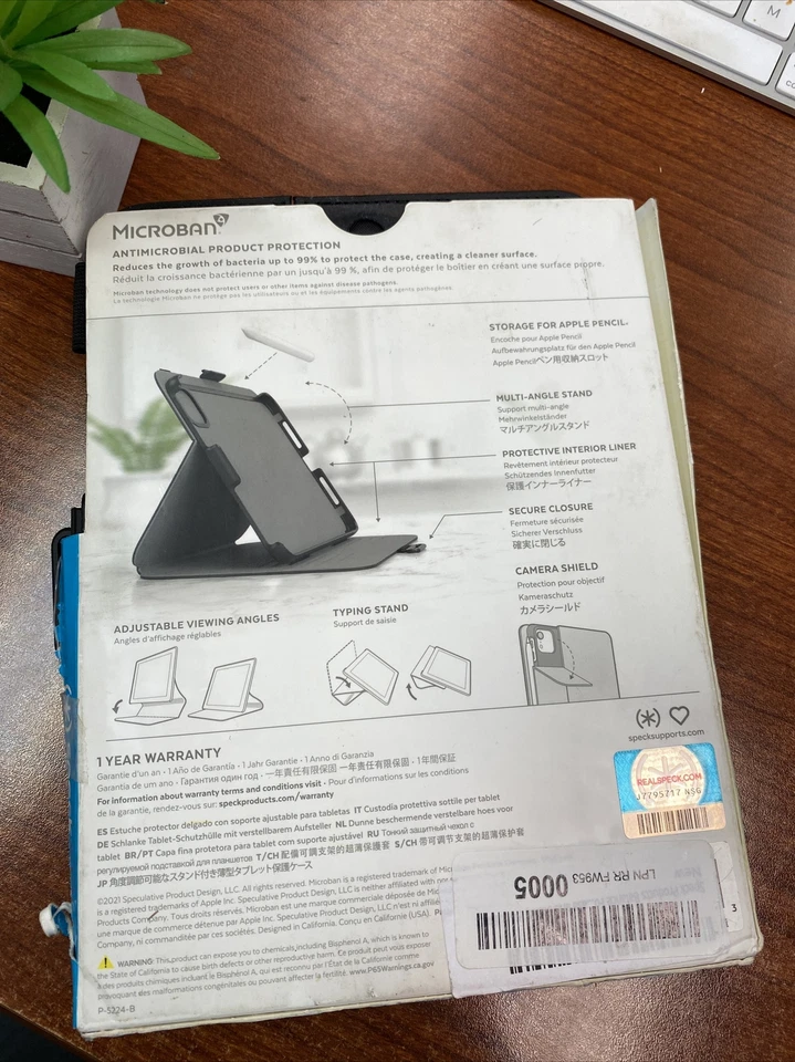 Чехол-книжка Speck Balance с подставкой для Apple iPad Mini 6-го поколения (2021) — черный - Изображение 4 из 4