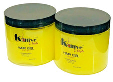 Kalive 2 Style HAIR GEL For Men STRONG HOLD Styling Gels No FLAKES 16 Oz Each