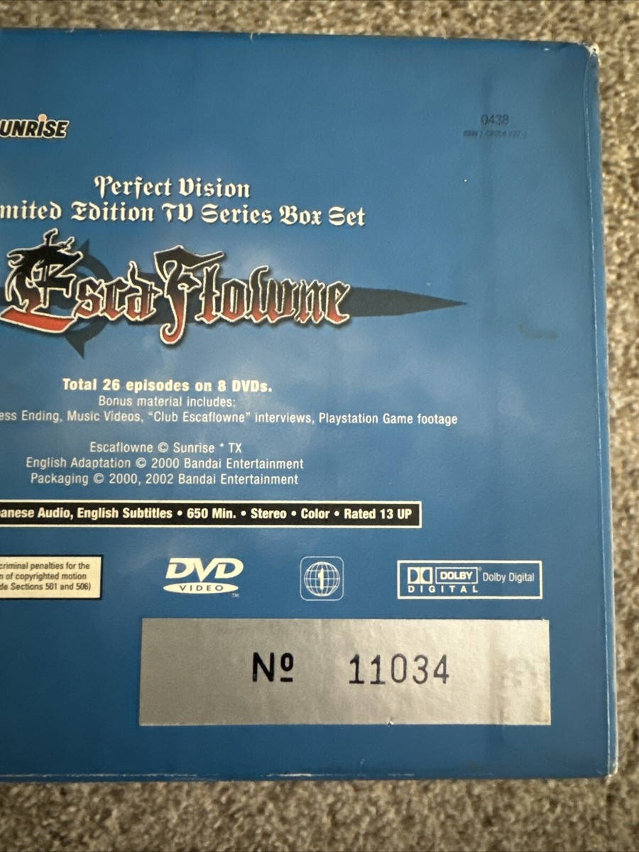 Escaflowne Perfect Vision Limited Edition 8-DVD Complete Series