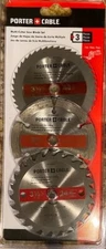 PORTER CABLE 3pc 3.5" Circular Multi-Cutter Saw Blade Set Wood Metal PC338MULTI