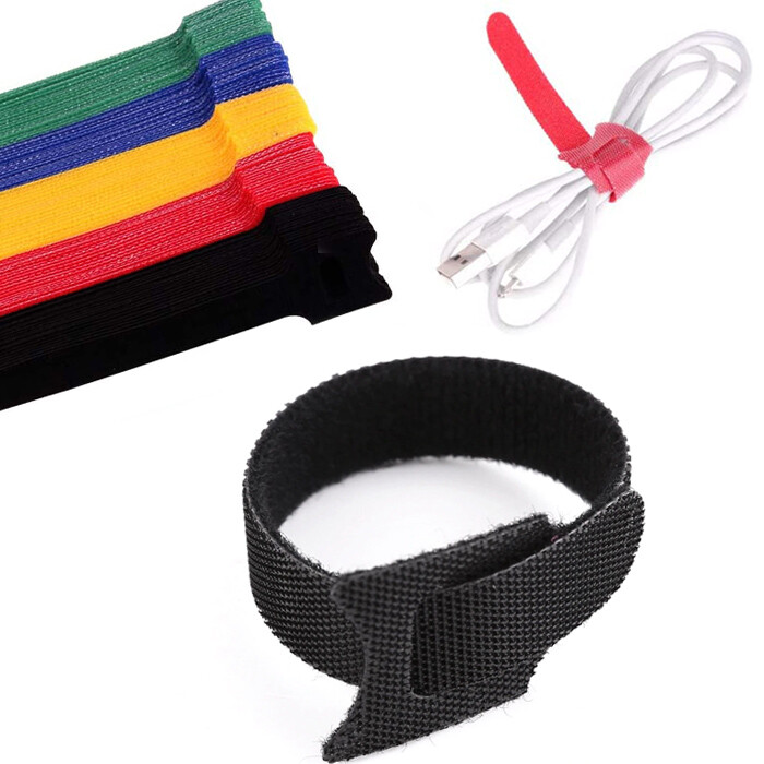 HASA zone 100 Pezzi Fascette Fermacavi Riutilizzabili 12x200mm, Fascette Cavi Nylon Nere, Fascette a Strappo per Fissare, Raggruppare e Cable