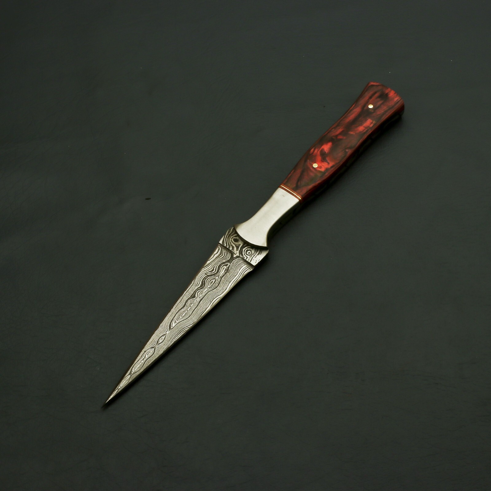 Vintage Custom Handmade Damascus steel Hunting Knife with leather Sheath