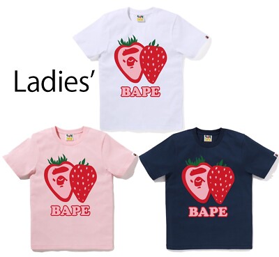 【BAPE】Strawberry T-Shirt Pale Pink A BATHNIG APE Ladies' BAPE STRAWBERRY TEE 1K80210115 | eBay