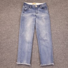 Democracy Ab Technology Jeans Womens Sz 6 30x27 Mid Rise Stretch Raw Fray Hem
