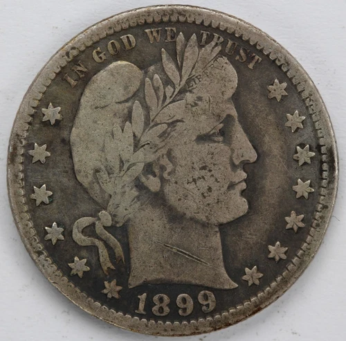 F 1899 O Obverse Gouge Barber Quarter
