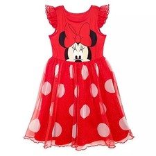 Disney Store Minnie Mouse Red Deluxe Nightgown Girls Night Shirt Sleep Gown NEW