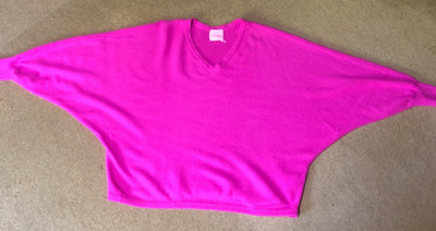 Crush Damen 100% Kaschmir hellrosa V-Ausschnitt Pullover Größe 1 - NEU