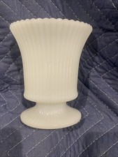 Vintage E.O.Brody Co. White Milk Glass Oval Footed Vase #M4000 USA
