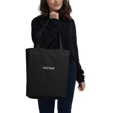 Eco Tote Bag-Stay fresh logo rose brand 