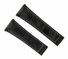 LEATHER STRAP FOR ROLEX DAYTONA 16518 116519 116520 116523 BLACK WS REGULAR TQ