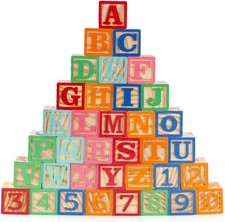 Wooden ABC Toy Building Blocks for Toddlers 1...