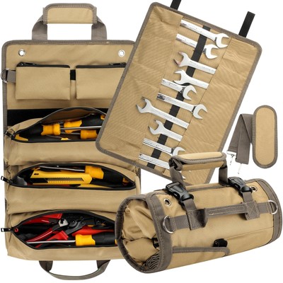 Tool Bag Roll Up, Heavy Duty Tool Organizer Bag for Men, Portable Tool Storag...