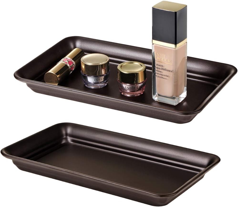 Vintage Farmhouse Decor Metal Vanity Tray(2 Pack),Countertop Guest Hand Towel