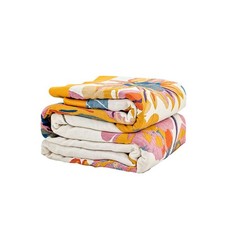 Throw Blanket 60x80 100 Cotton Ultra Soft Boho Floral Yellow XIBLC Luxury Quilt