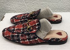 Gucci Princetown Black Red Tweed Slide Mules Pink Black EU 36 US 6 BB43