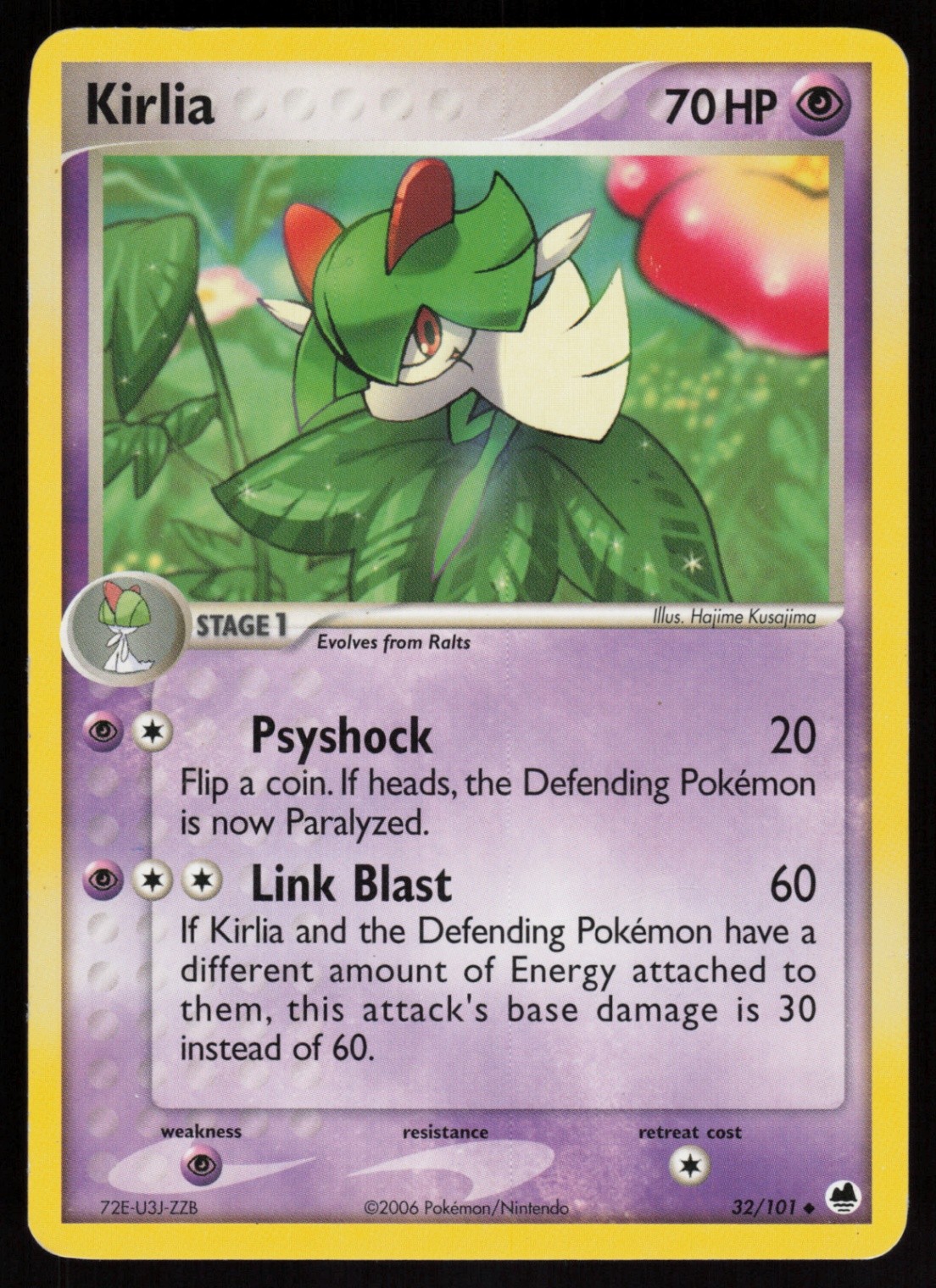 Kirlia 32/101 Dragon Frontiers Hajime Kusajima Art Pokemon TCG Card