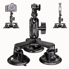Triple Camera Suction Cup Car Mount, Quick Release 3.5" Large Suction Cup Car...