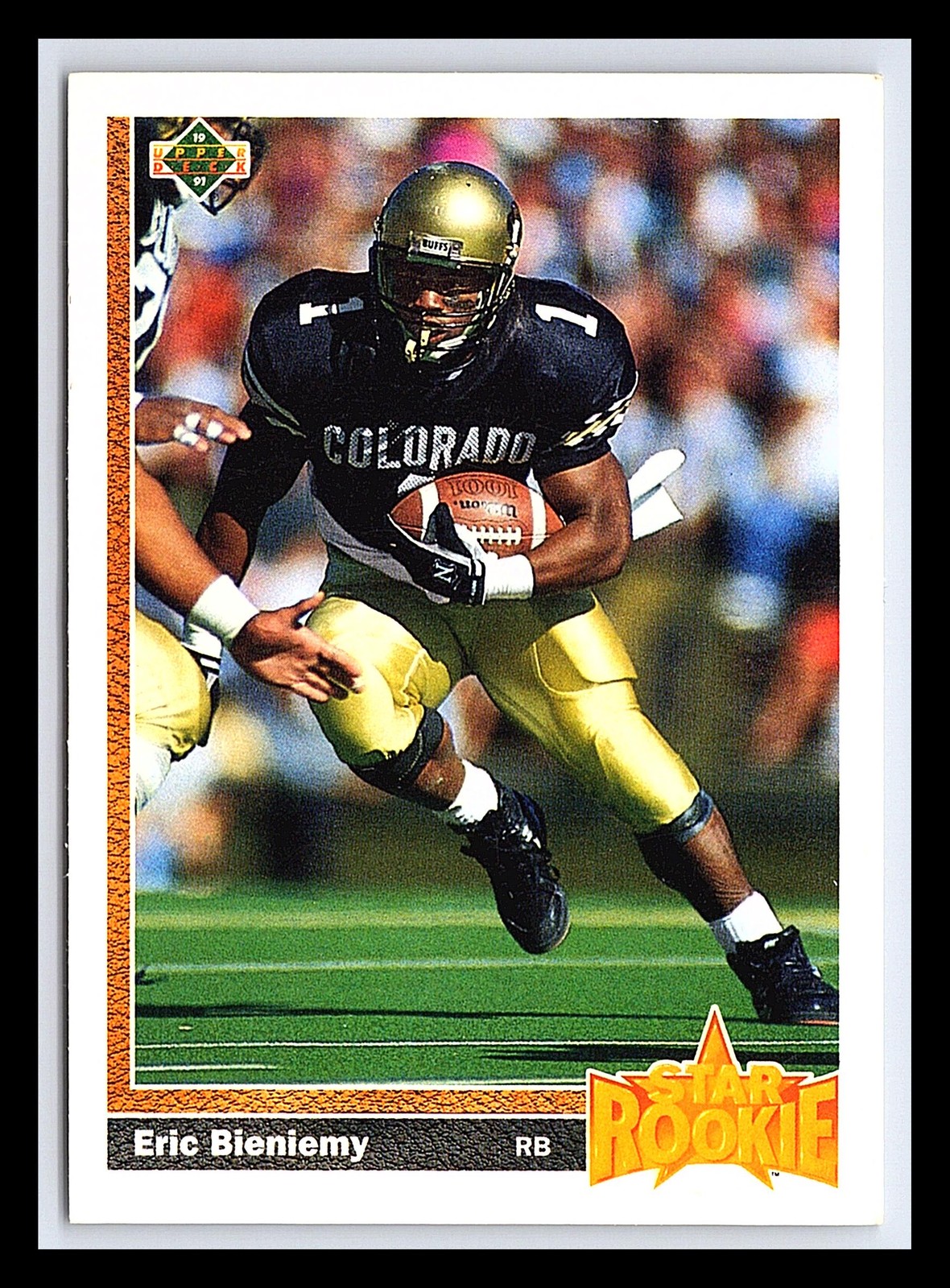 1991 Upper Deck #2 - Eric Bieniemy Rookie San Diego Chargers (RC)
