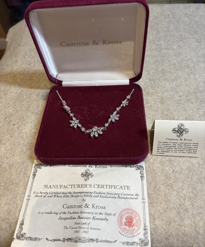 JBK Camrose & Kross Rhinestone Crystal Necklace Inspired by Jackie Kennedy