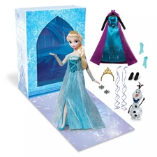 Disney Frozen Elsa Story Doll 11.5" Includes Coloring Book and Additional Dress