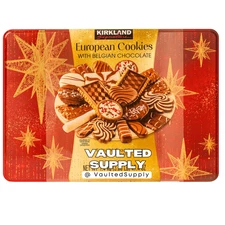Kirkland European Cookies Belgian Chocolate 49.4 oz Tin – Holiday Gift Box