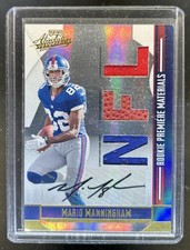 2008 Playoff Contenders Absolute Mario Manningham Patch Ball RC Auto #/299