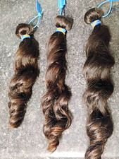 Dark brown loose Wave Human Hair Extensions 3 Bundles 14,16,18