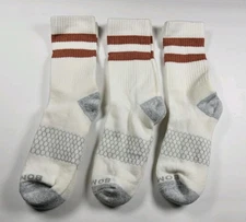 Bombas Vintage Style Brown Stripe Crew Socks Lot Of 3 Pairs Size L