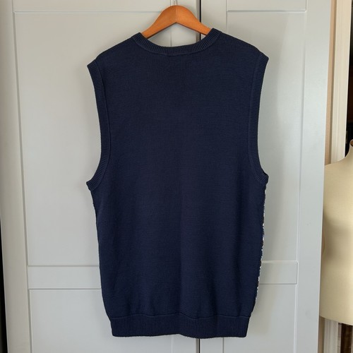 A. Tiziano Sweater Vest Mens 3XL Blue Wool Blend Grandpacore Golf Preppy Office - Picture 2 of 7