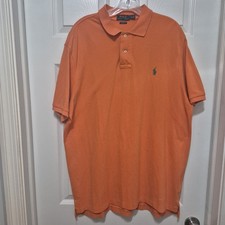 Polo Ralph Lauren Shirt Men's XL Orange Classic Fit Polo Short Sleeve Collared