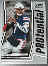 Malik Willis RC rookie football card Protential P-MW Miami Dolphins Liberty