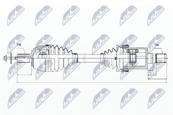Antriebswelle NTY NPW-VV-023 FüR Volvo S80 S60 V70 3 135 V60 1 155 2 124 134 GDI-image