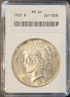 1925 Silver Peace Dollar Soapbox ANACS MS64 Nice Eye Appeal