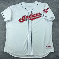 Majestic Cleveland Indians Authentic MLB Jersey White Chief Wahoo Mens 60 USA