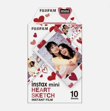 Fujifilm Instax Mini Heart Sketch Instant Film 10 Sheets for Mini 9 11 12 New
