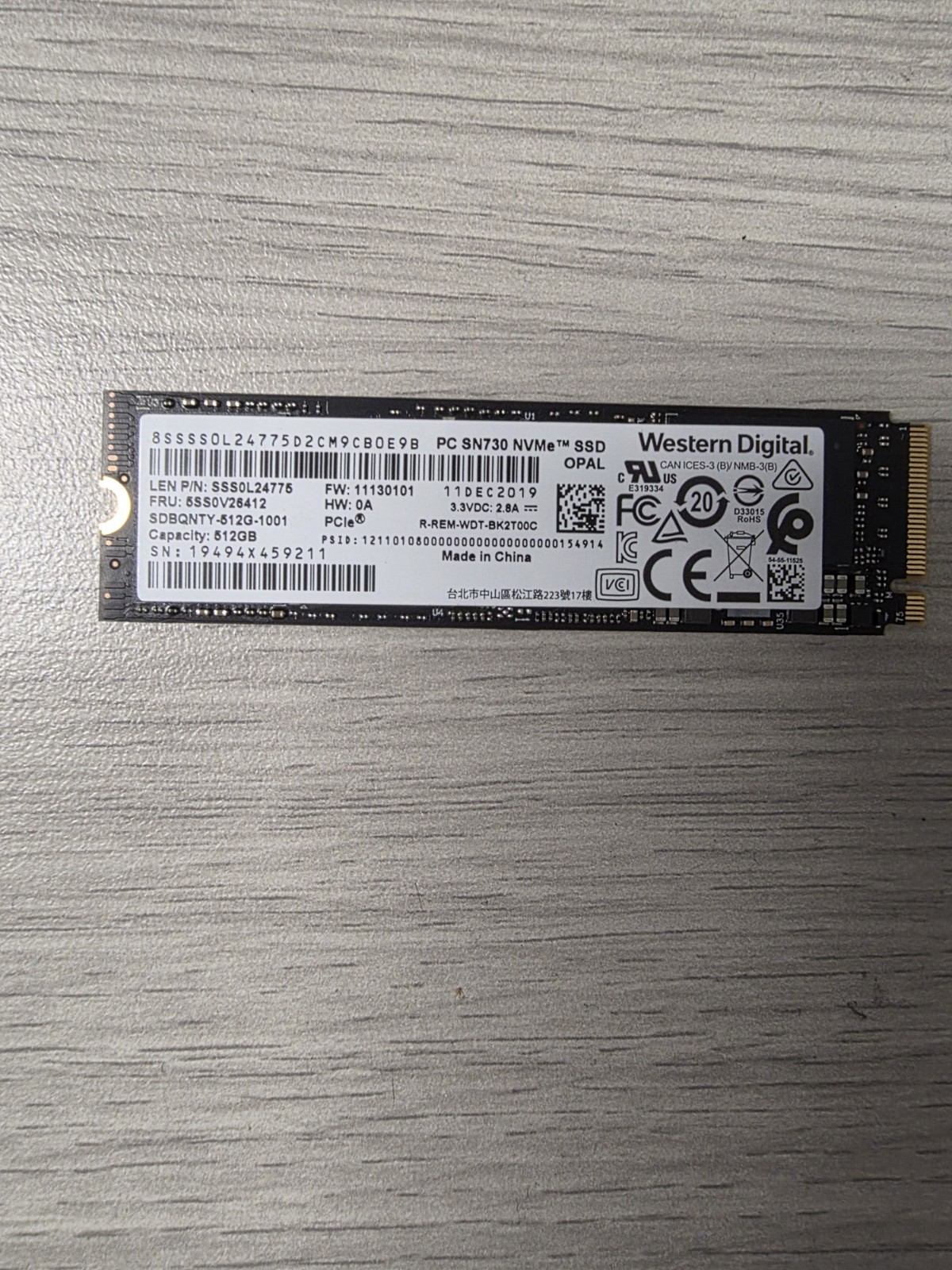 Western Digital PC SN730 512GB M.2 SED Internal SSD (SDBQNTY-512G)