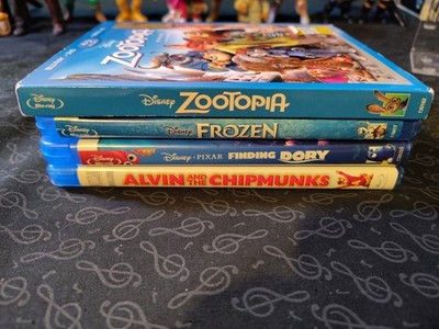 Kids Blu Ray Lot. Lot Of 4. Zootopia, Frozen, Finding Dory, Alvin & The Chipmunk