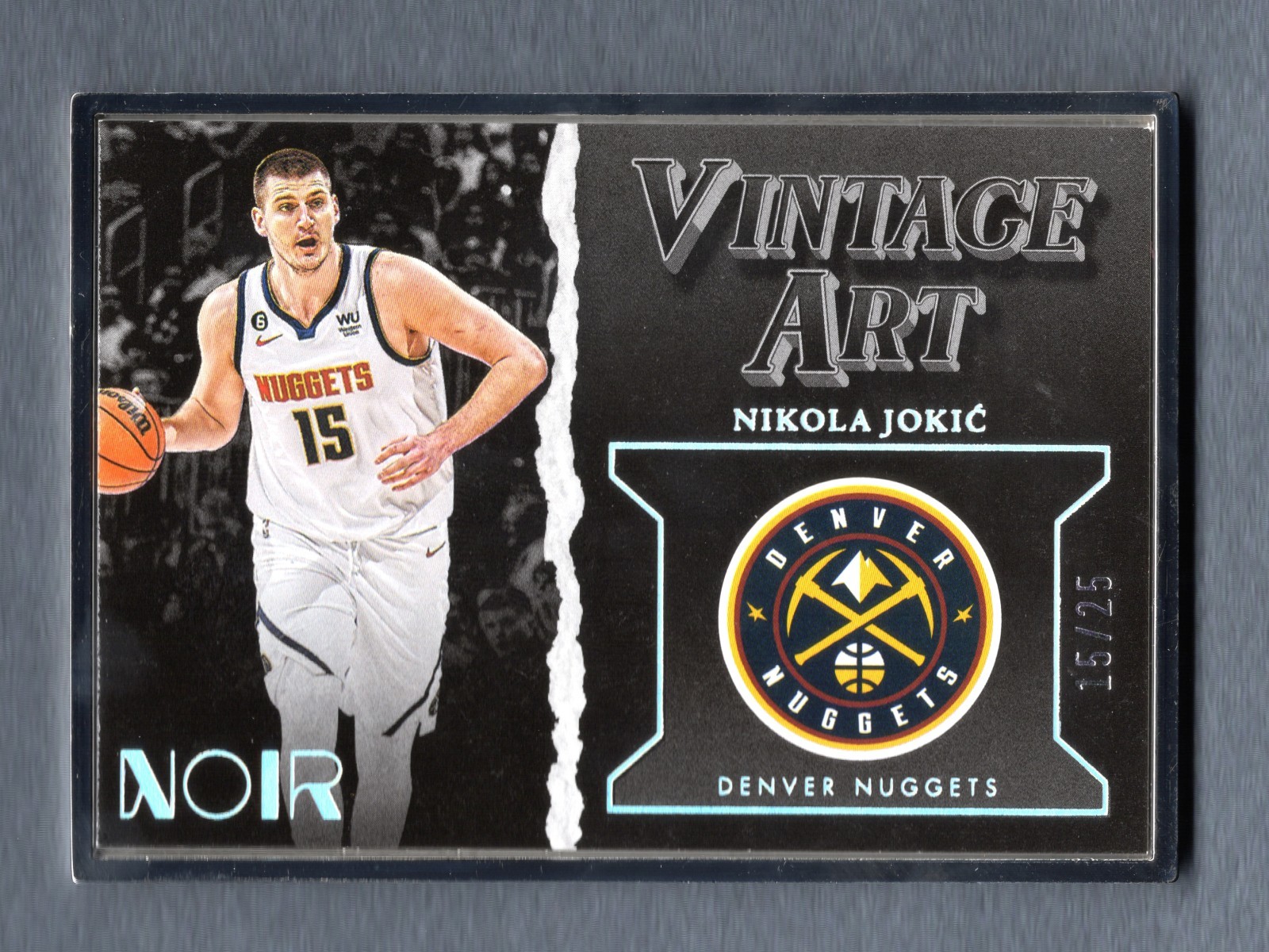 2022-23 Panini Noir Nikola Jokic Vintage Art Sliver Metal Frame 15/25 JSY #Y